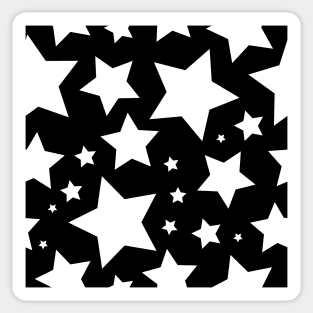 White star print on black Sticker